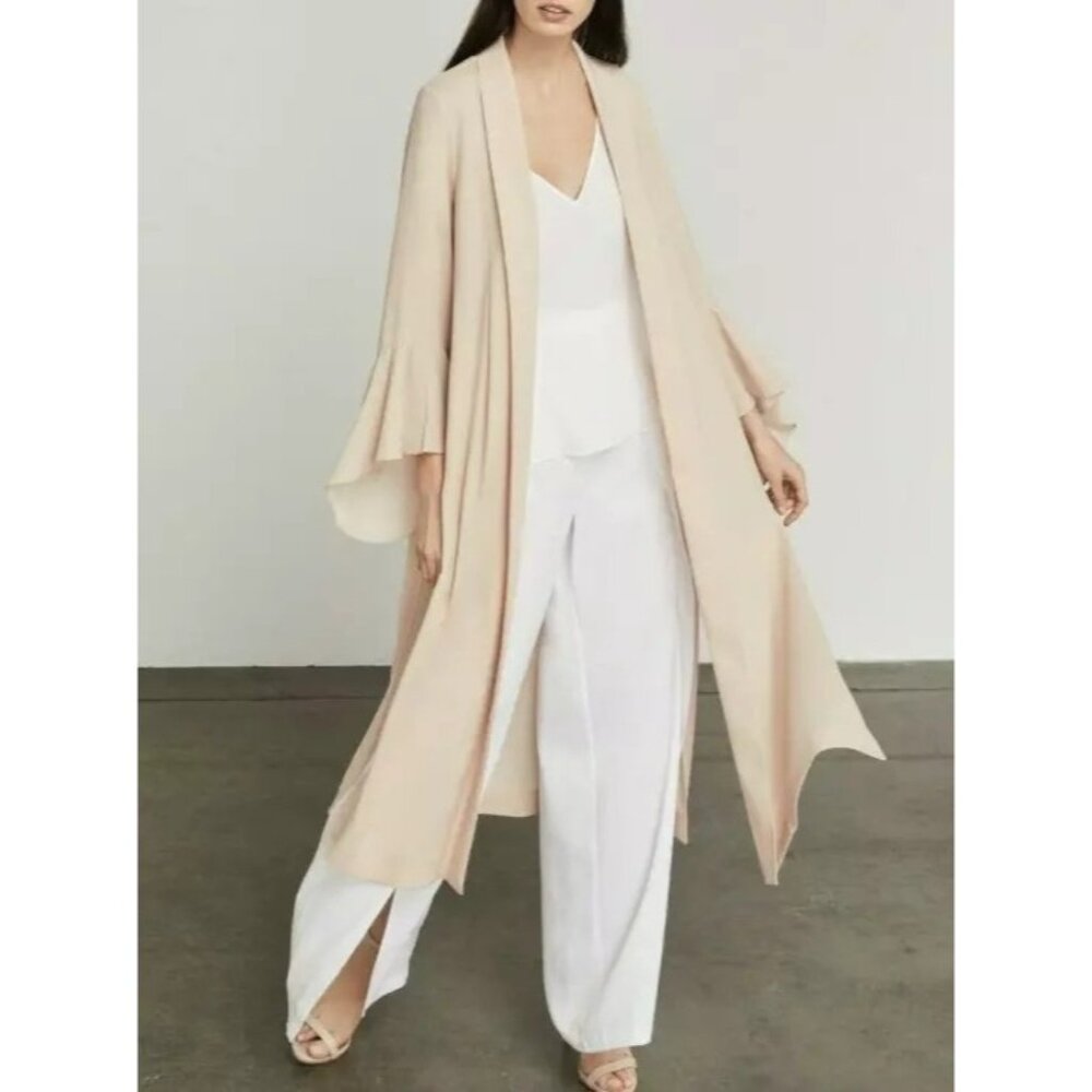 BCBG Maxazria Pink Duster Jacket Robe Swim Cover Open Front Size Small EUC 6900